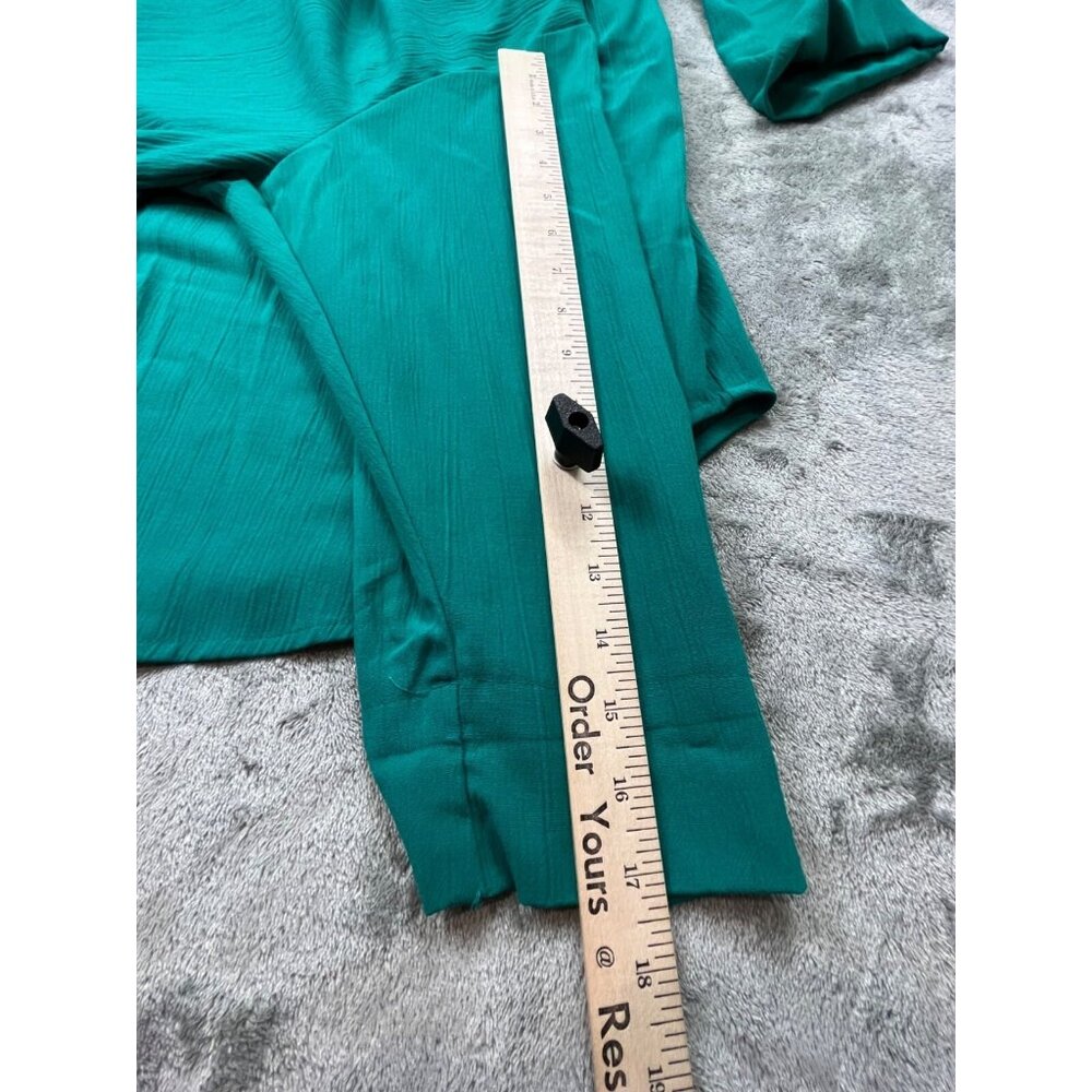 Vintage Niki Danielle Dress Women 14 Turquoise Shirt Dress Bird Brooch USA Made - Picture 7 of 10